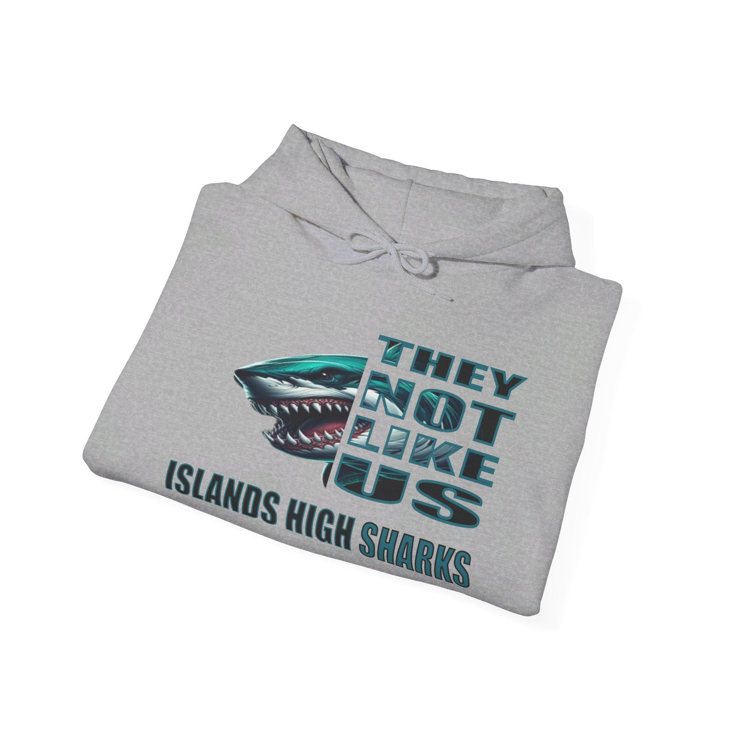 Unisex Heavy Blend™ Hooded Sweatshirt "They Not Like Us" Islands High Sharks-Adult