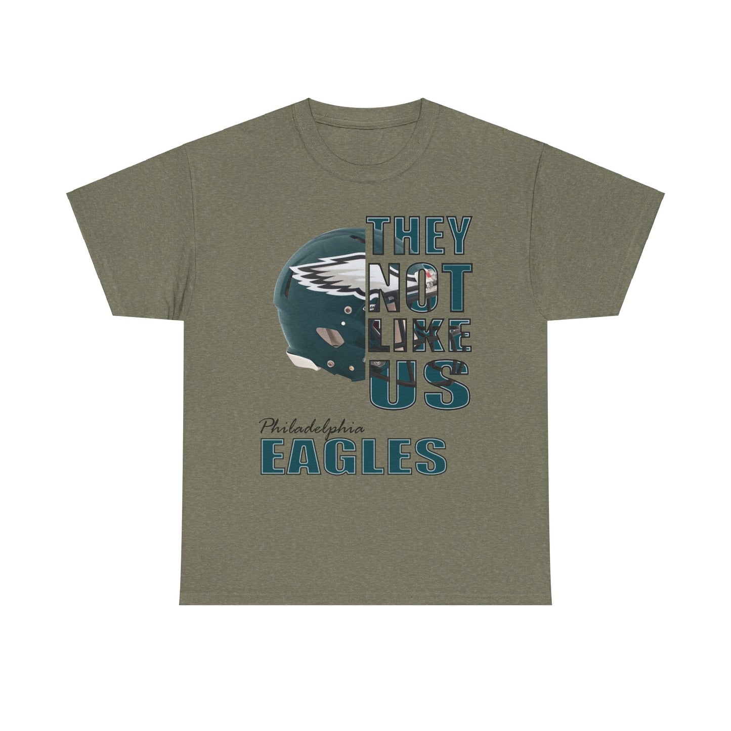 Unisex Heavy Cotton Tee "They Not Like Us" Philadelphia Eagles Helmet-Adult