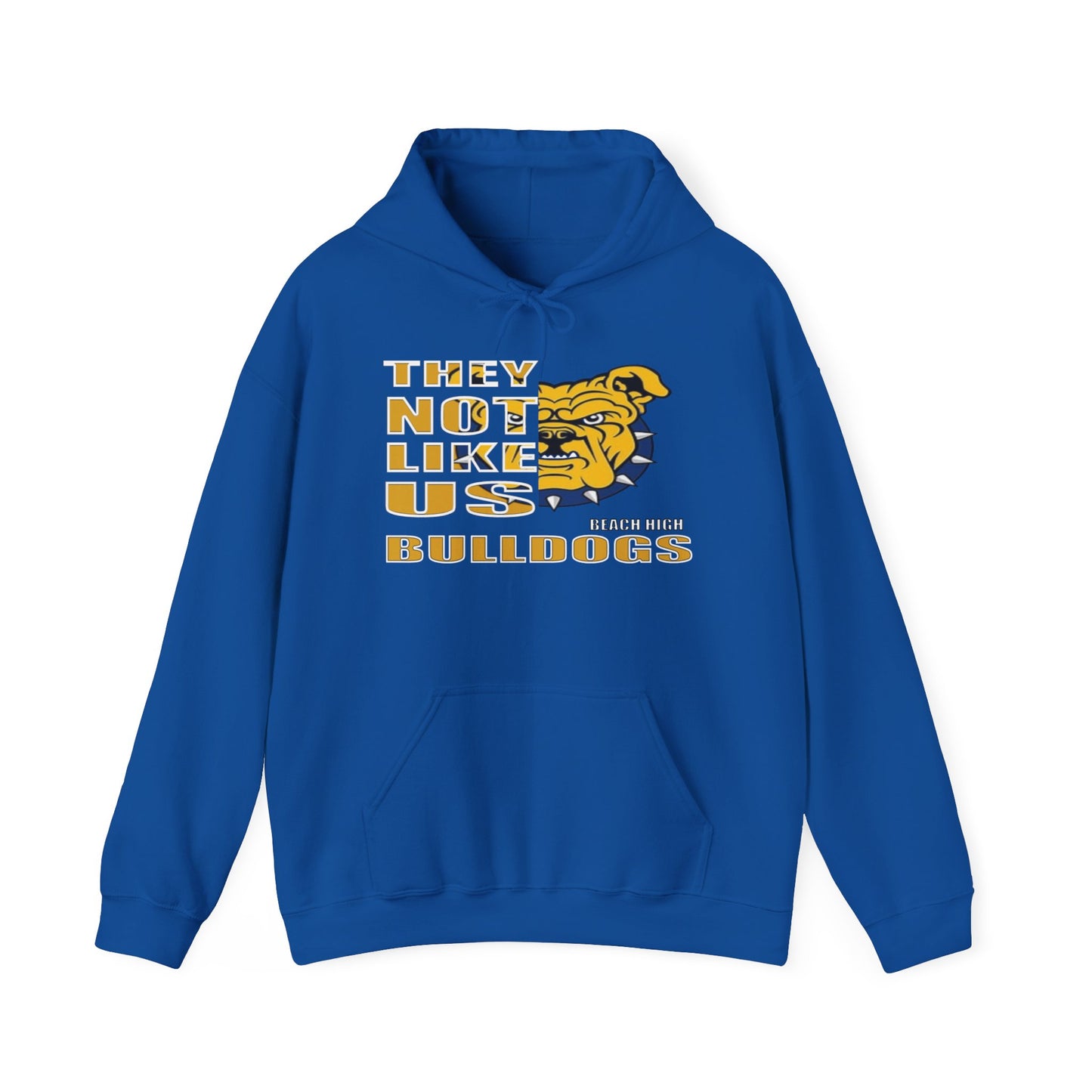 Unisex Heavy Blend™ Hooded Sweatshirt "They Not Like Us" Beach High Bulldogs-Royal-Adult