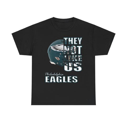 Unisex Heavy Cotton Tee "They Not Like Us" Philadelphia Eagles Helmet-Black-Adult