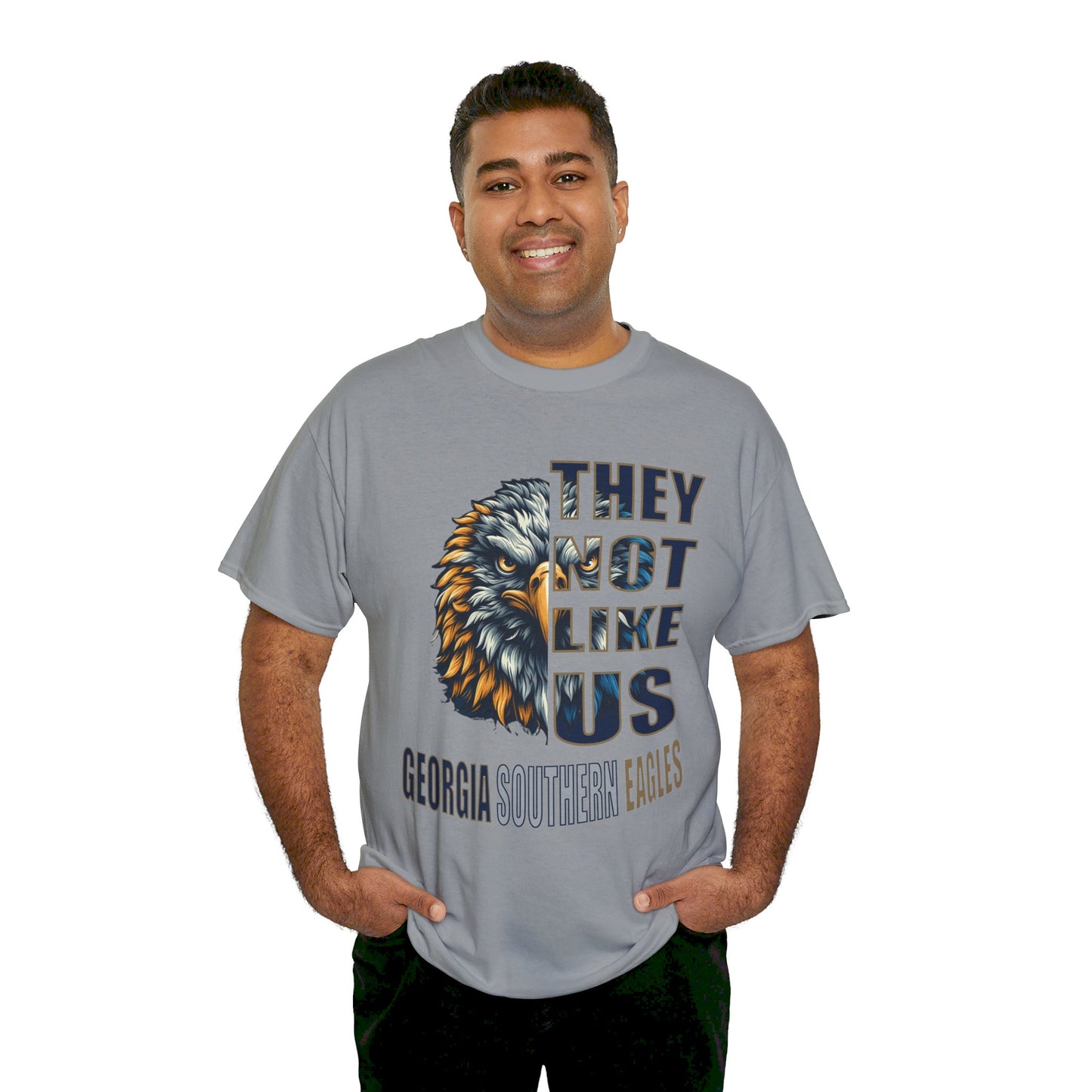 Unisex Heavy Cotton Tee "They Not Like Us" GA Southern Eagles-Adult