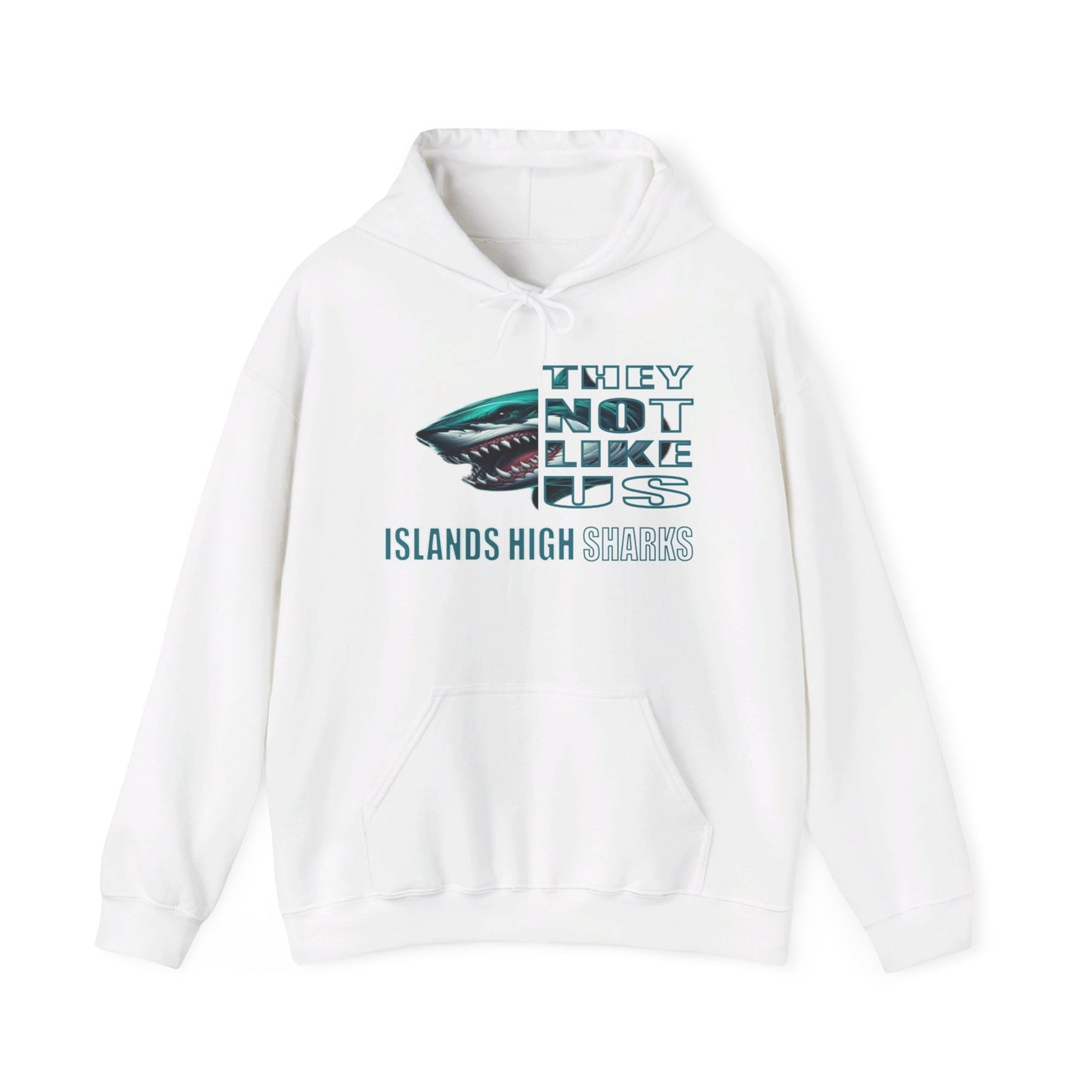 Unisex Heavy Blend™ Hooded Sweatshirt "They Not Like Us" Islands High Sharks-Adult