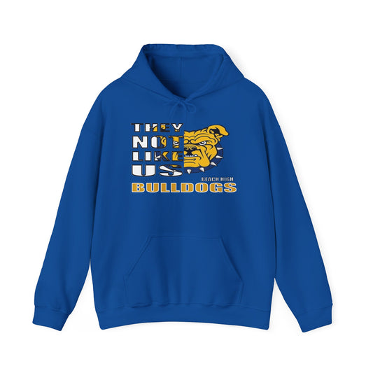 Unisex Heavy Blend™ Hooded Sweatshirt "They Not Like Us" Beach High Bulldogs-Royal-Adult