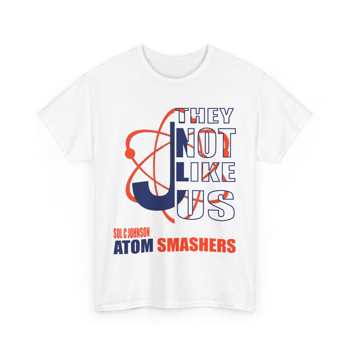 Unisex Heavy Cotton Tee "They Not Like Us" Johnson Atom Smashers-White-Adult