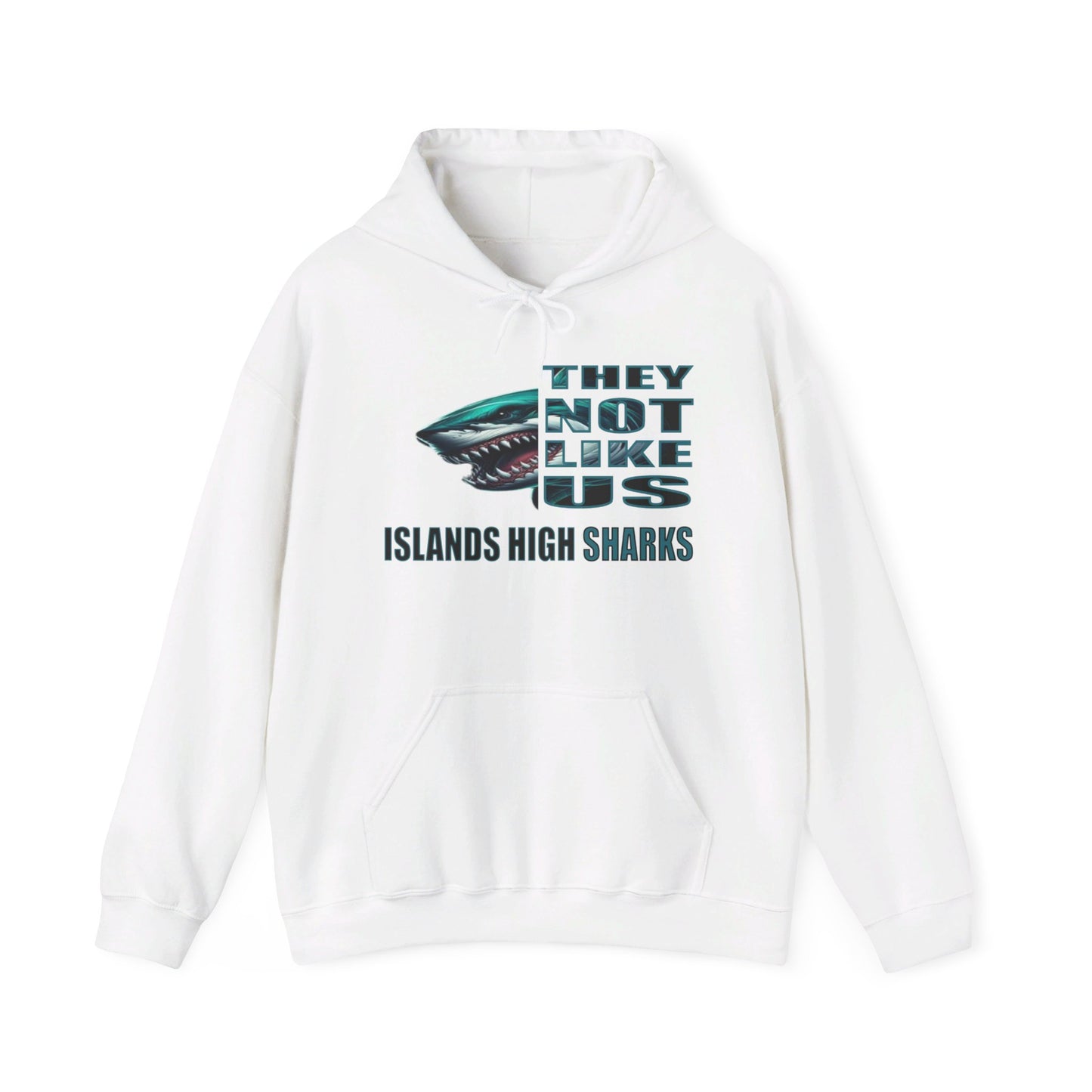 Unisex Heavy Blend™ Hooded Sweatshirt "They Not Like Us" Islands High Sharks-Adult