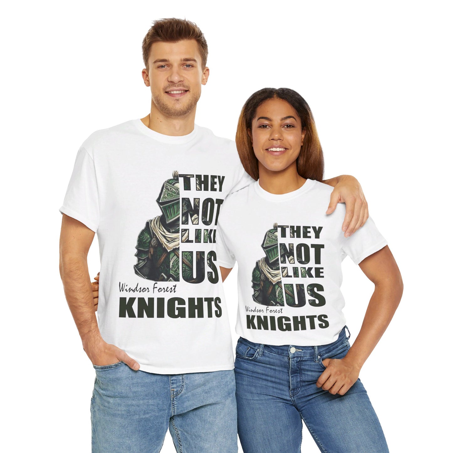 Unisex Heavy Cotton Tee "They Not Like Us" Windsor Forest Knights- Adult