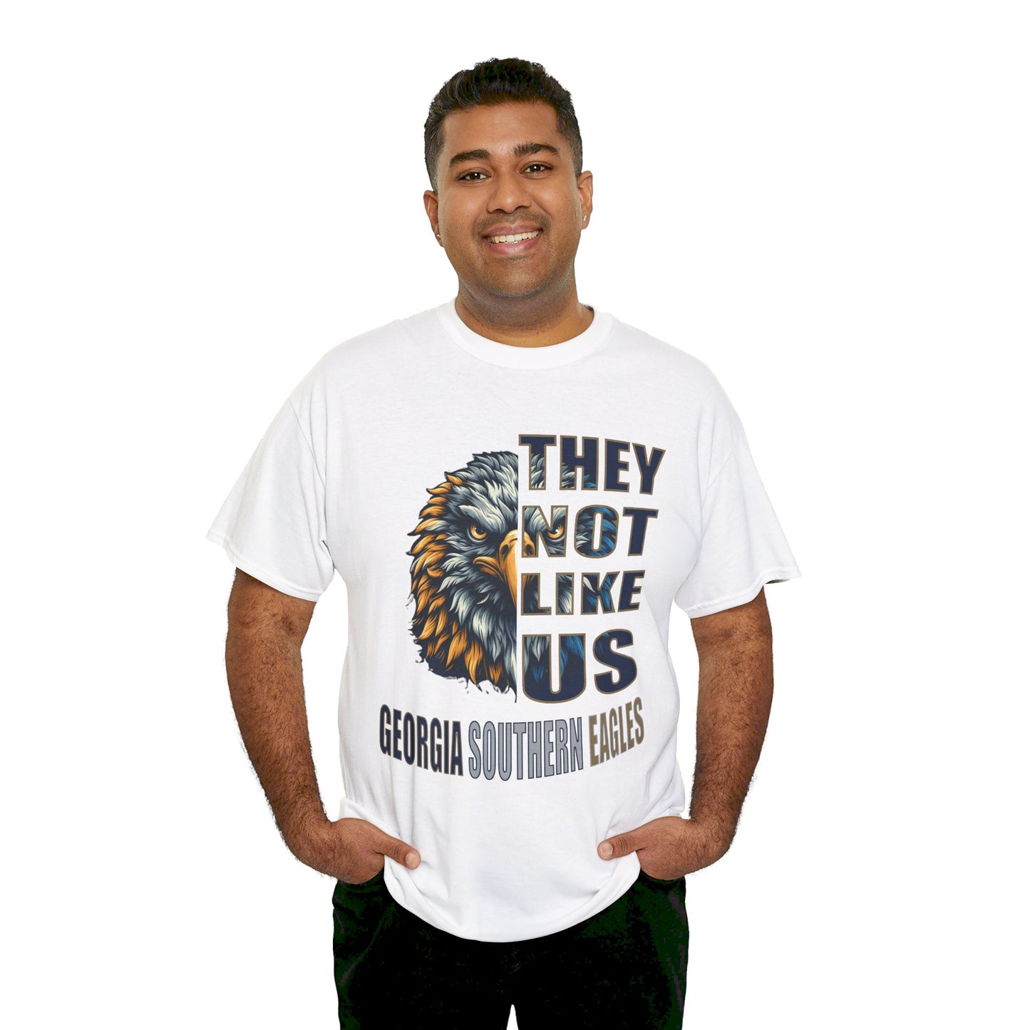 Unisex Heavy Cotton Tee "They Not Like Us" GA Southern Eagles-Adult