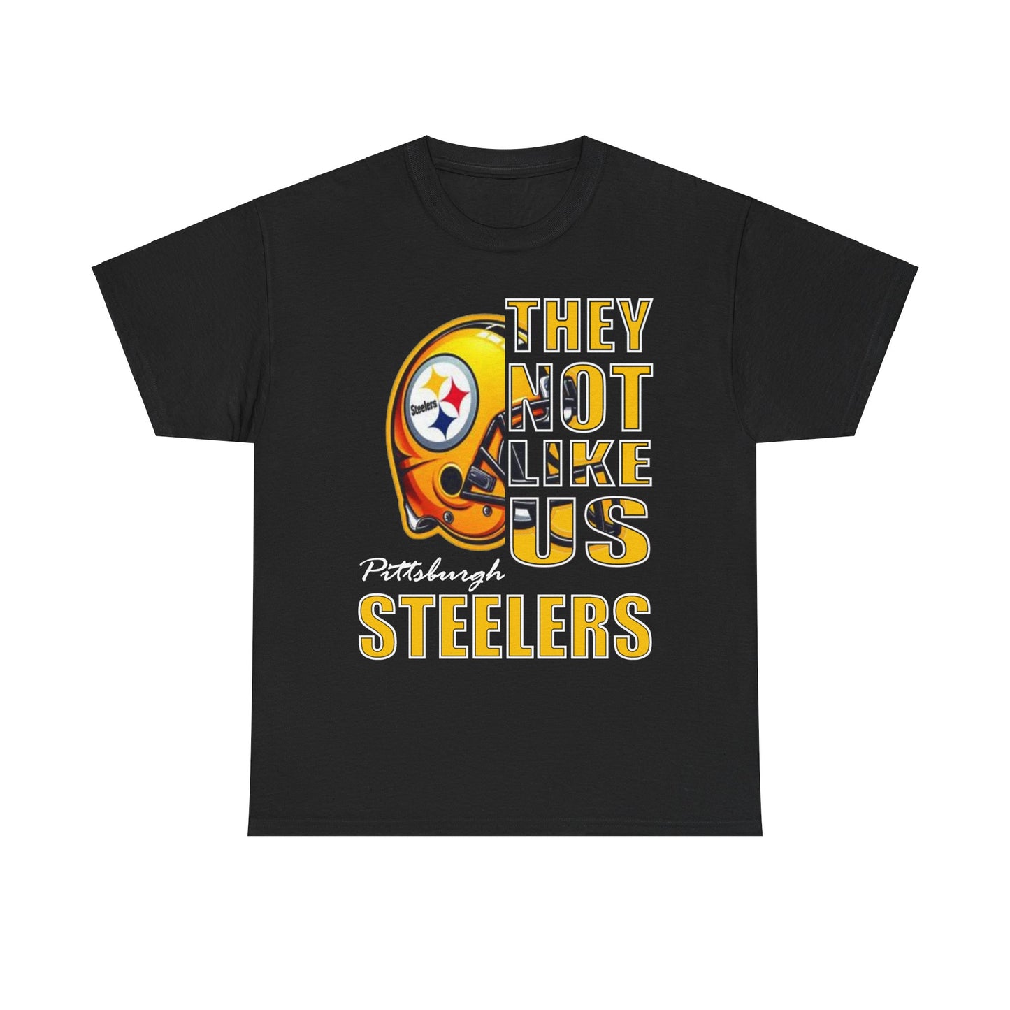 Unisex Heavy Cotton Tee "They Not Like Us" Pittsburgh Steelers-Black-Adult