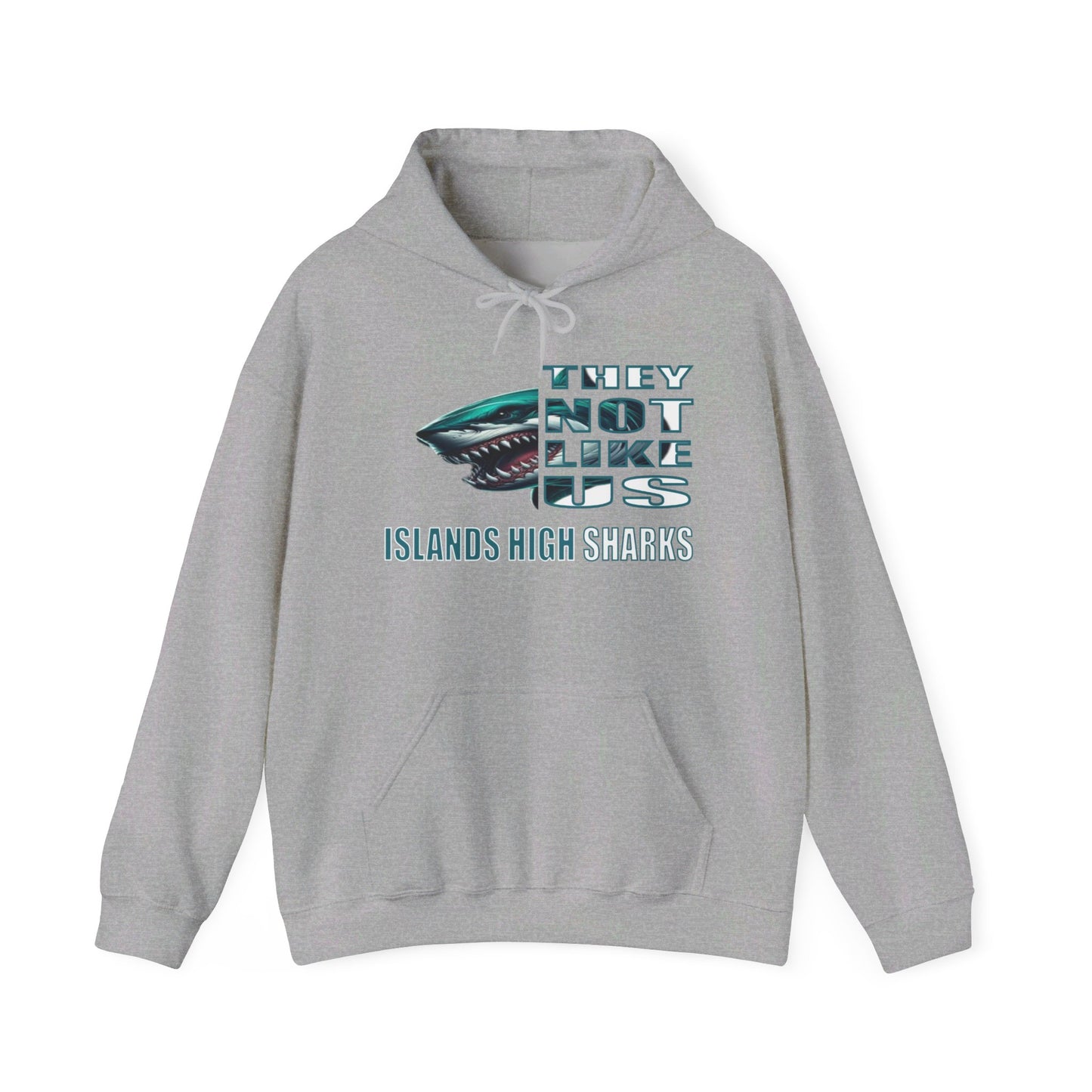 Unisex Heavy Blend™ Hooded Sweatshirt "They Not Like Us" Islands High Sharks-Adult