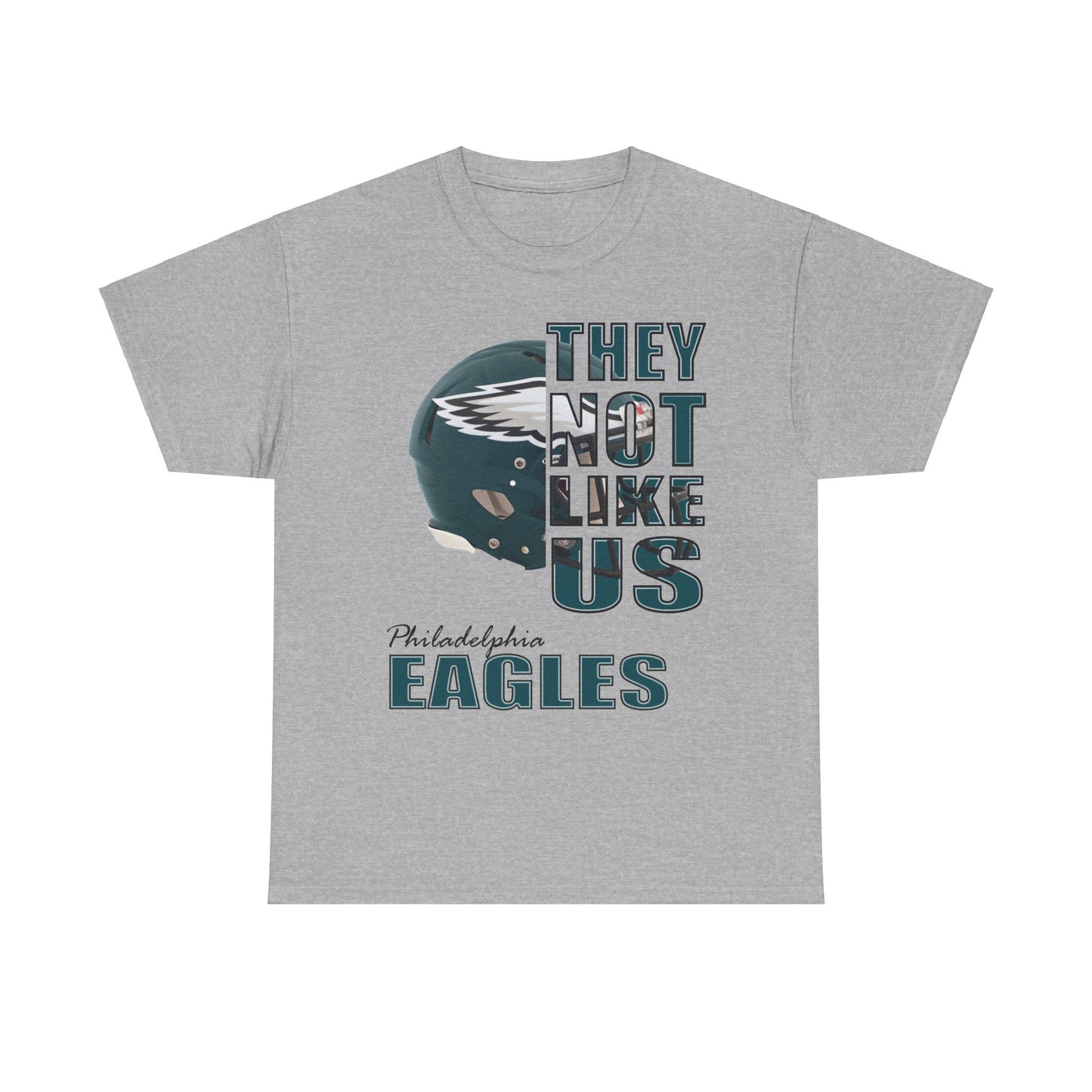 Unisex Heavy Cotton Tee "They Not Like Us" Philadelphia Eagles Helmet-Adult