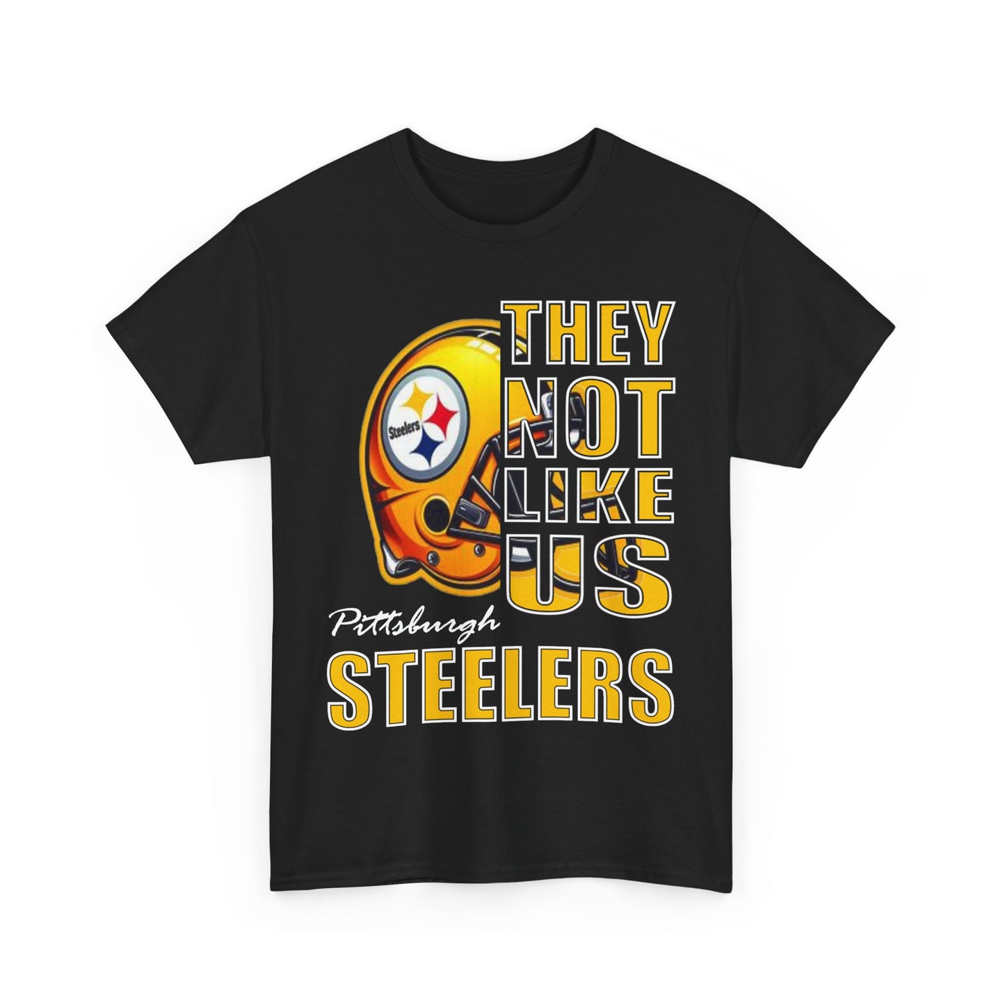 Unisex Heavy Cotton Tee "They Not Like Us" Pittsburgh Steelers-Black-Adult