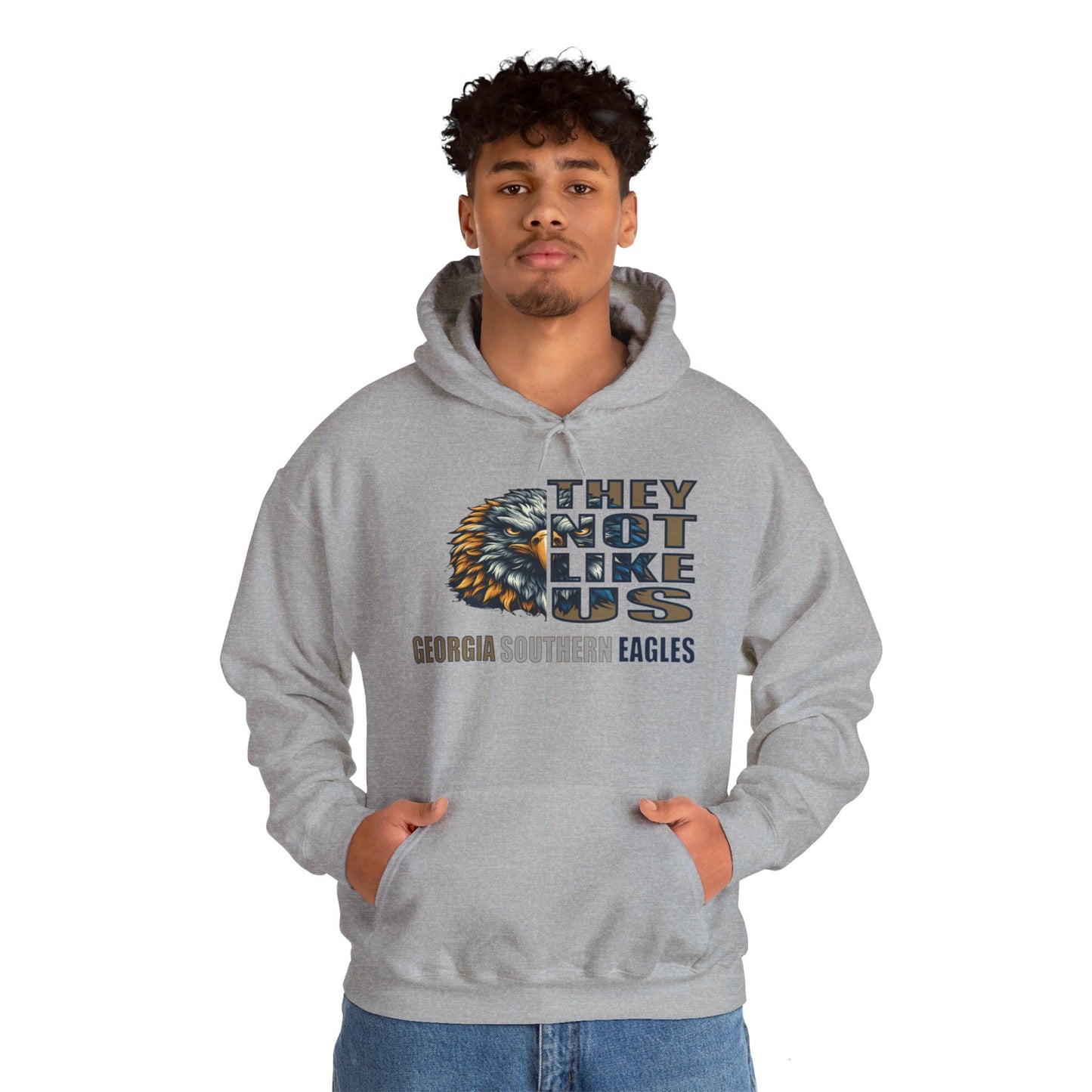 Unisex Heavy Blend™ Hooded Sweatshirt "They Not Like Us" Georgia Southern Eagles-Adult