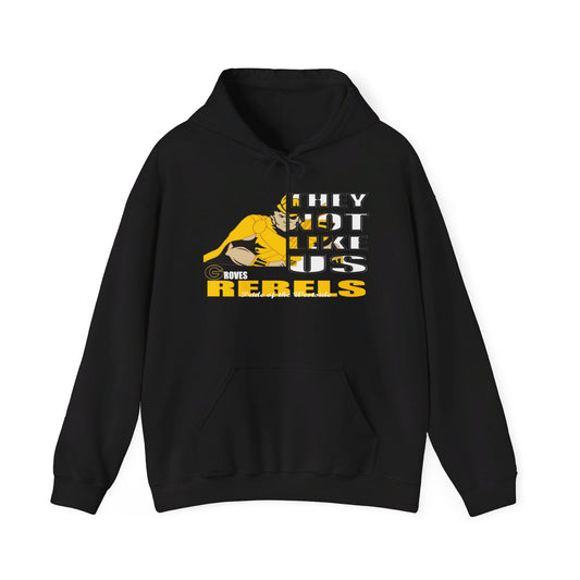 Unisex Heavy Blend™ 'They Not Like Us" Black Hooded Sweatshirt-Groves Rebels