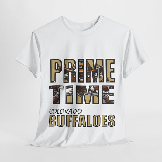 Unisex Heavy Cotton Tee 'Prime Time" Colorado Buffaloes-Adult