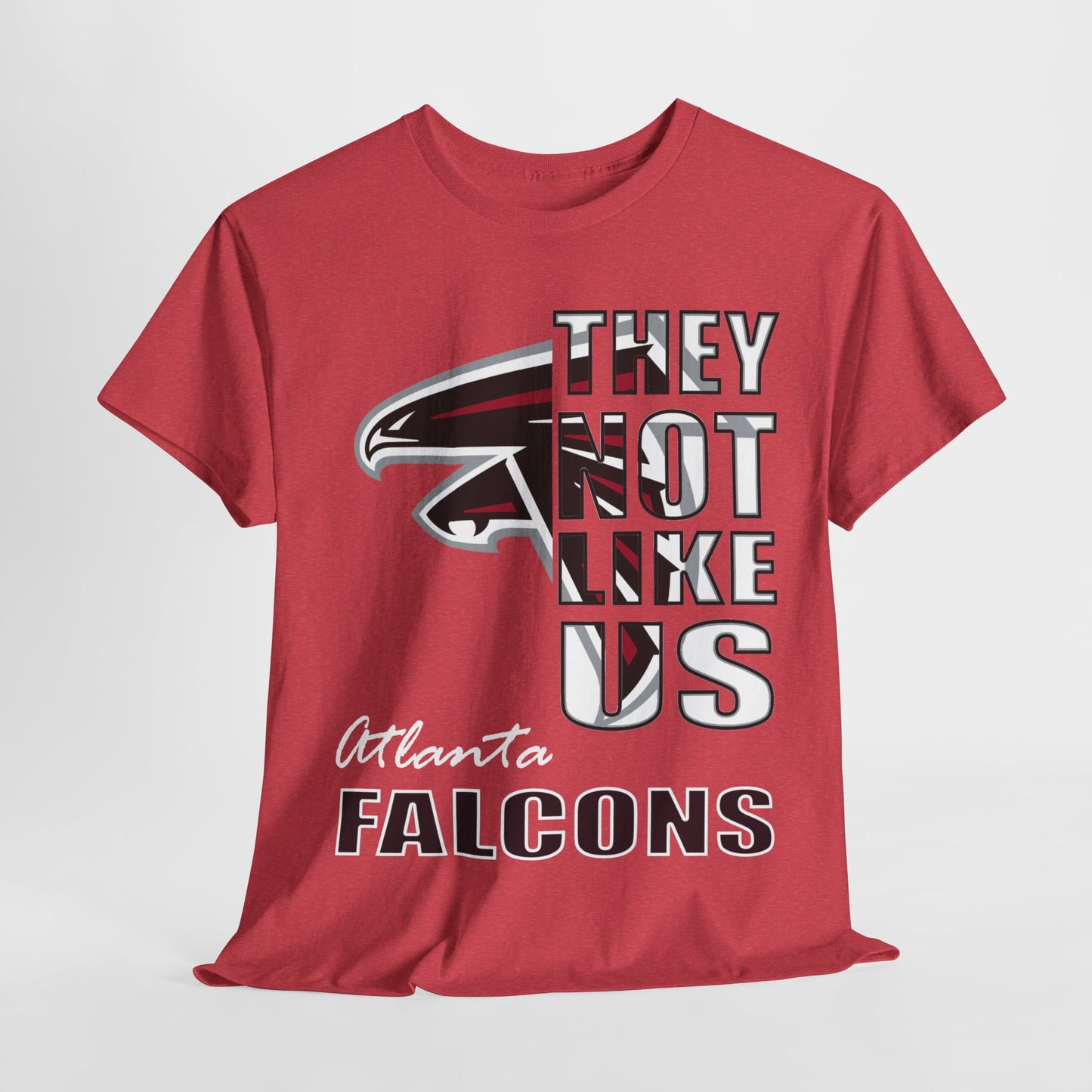 Unisex Heavy Cotton Tee "They Not Like Us" Atlanta Falcons-Red-Adult