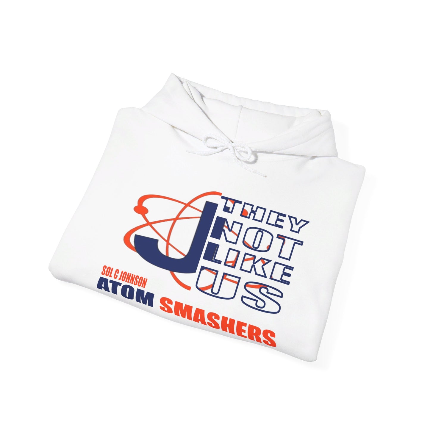 Unisex Heavy Blend™ 'They Not Like Us" White Hooded Sweatshirt-Johnson Atom Smashers