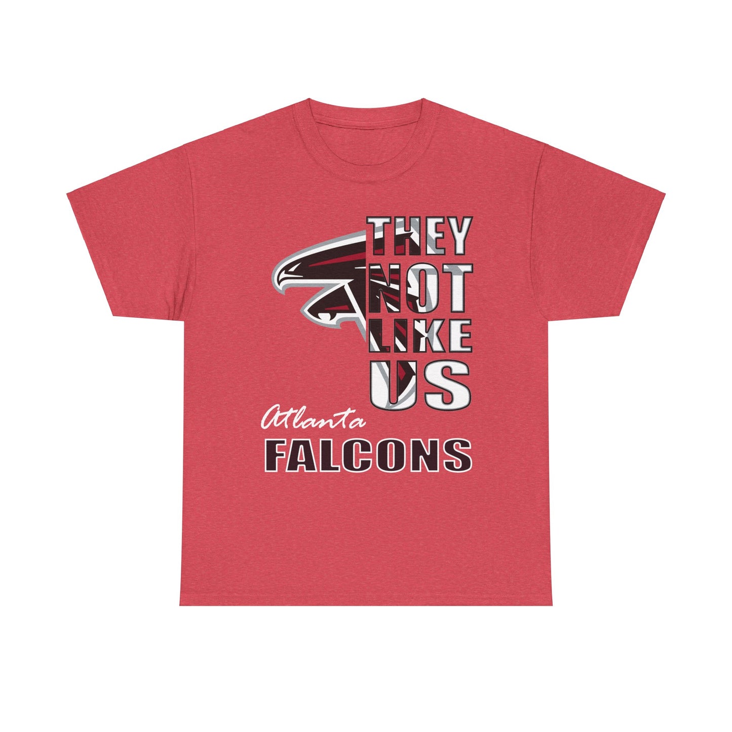 Unisex Heavy Cotton Tee "They Not Like Us" Atlanta Falcons-Red-Adult