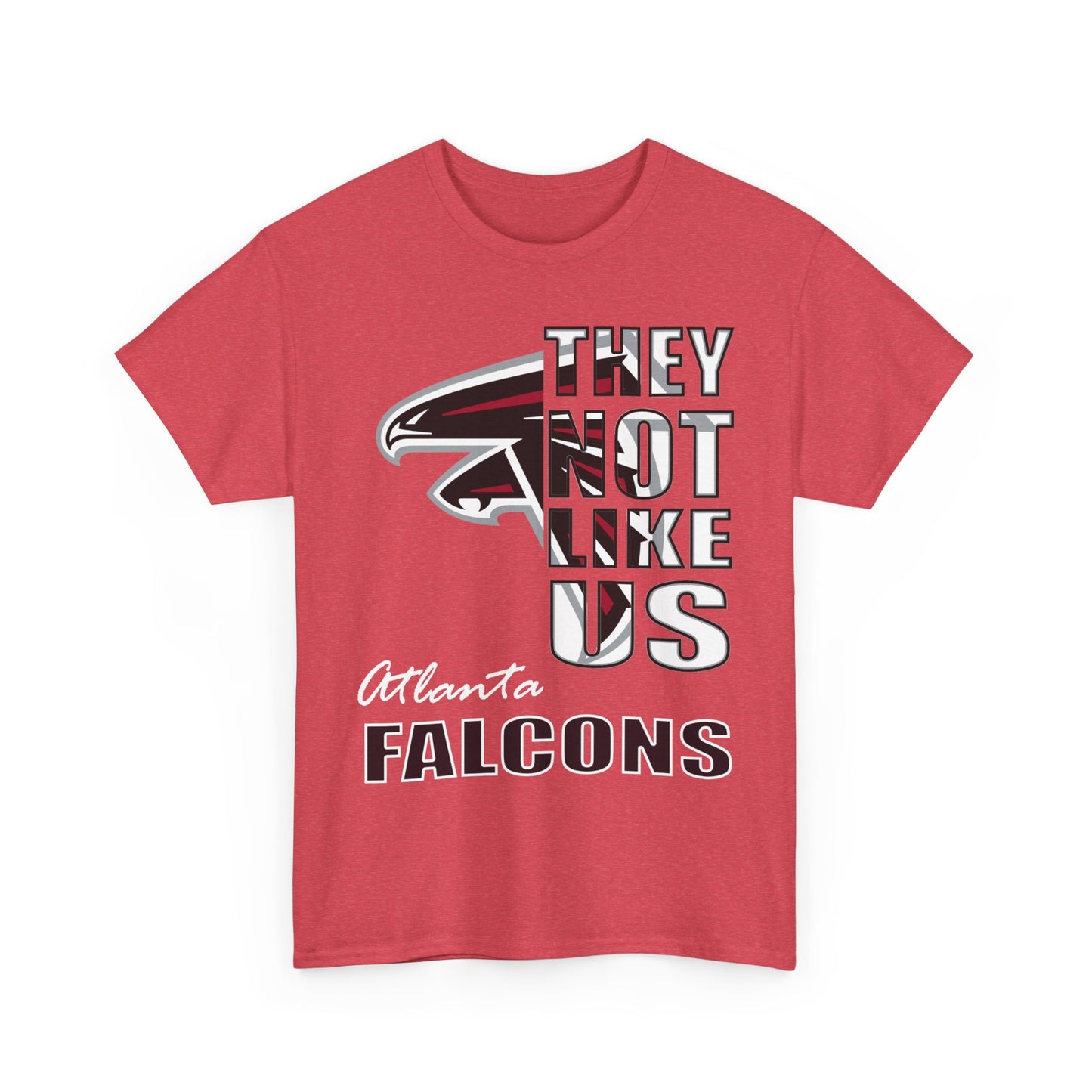 Unisex Heavy Cotton Tee "They Not Like Us" Atlanta Falcons-Red-Adult