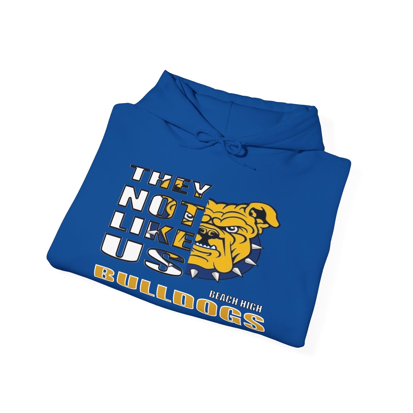 Unisex Heavy Blend™ Hooded Sweatshirt "They Not Like Us" Beach High Bulldogs-Royal-Adult