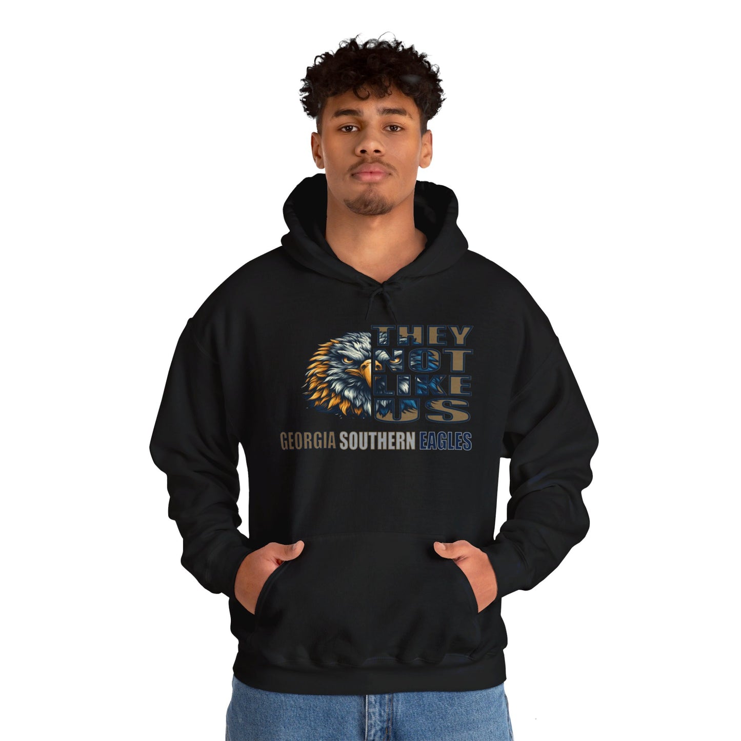 Unisex Heavy Blend™ Hooded Sweatshirt "They Not Like Us" Georgia Southern Eagles-Adult