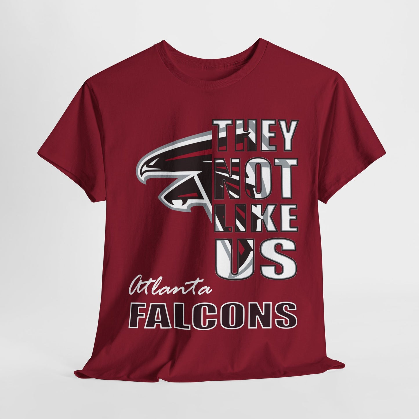 Unisex Heavy Cotton Tee "They Not Like Us" Atlanta Falcons-Red-Adult