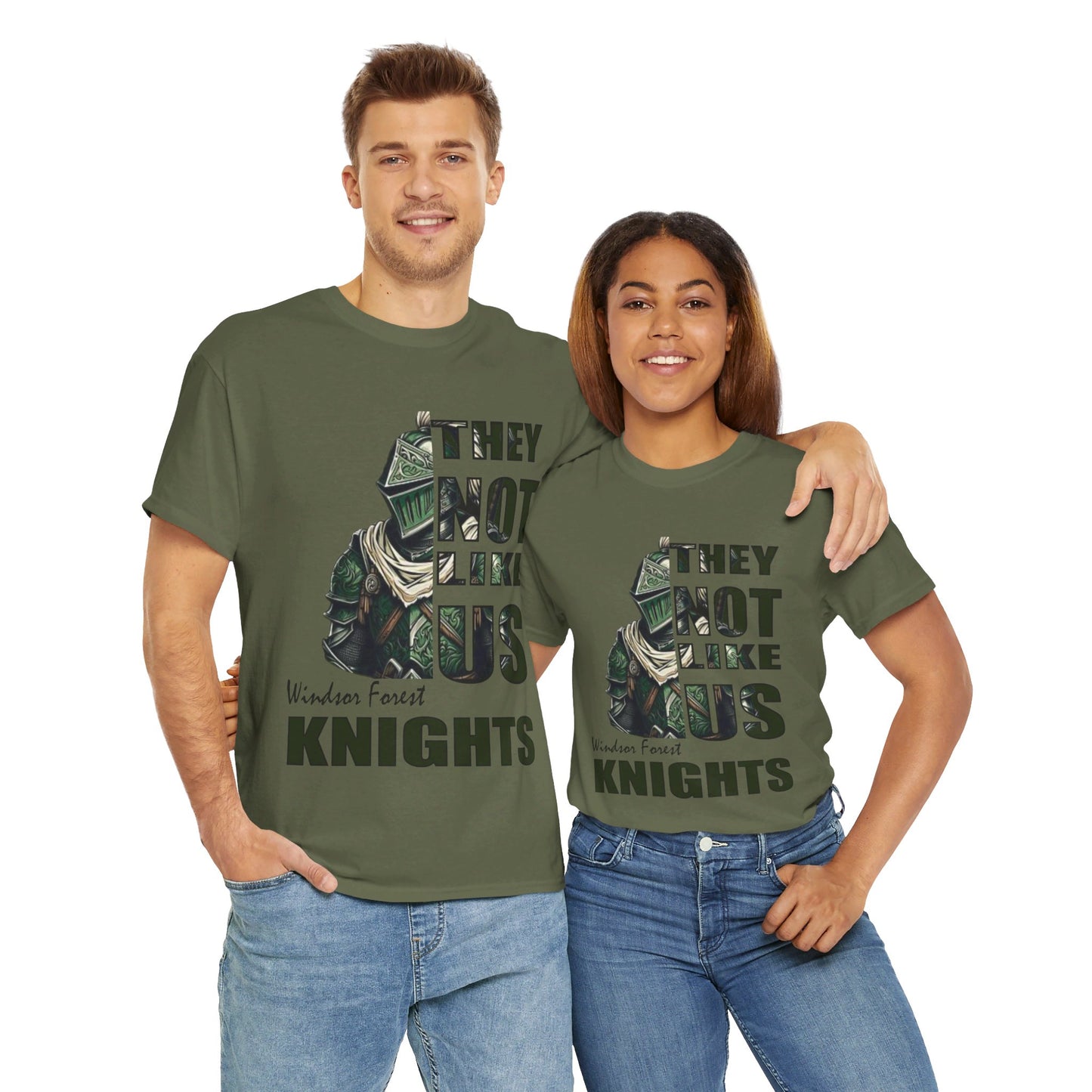 Unisex Heavy Cotton Tee "They Not Like Us" Windsor Forest Knights- Adult