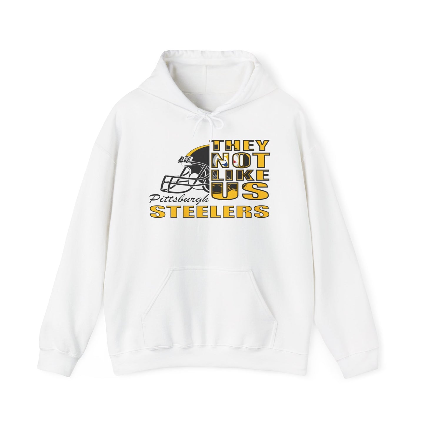 Unisex Heavy Blend™ Hooded Sweatshirt "They Not Like Us" Pittsburgh Steelers-White-Adult