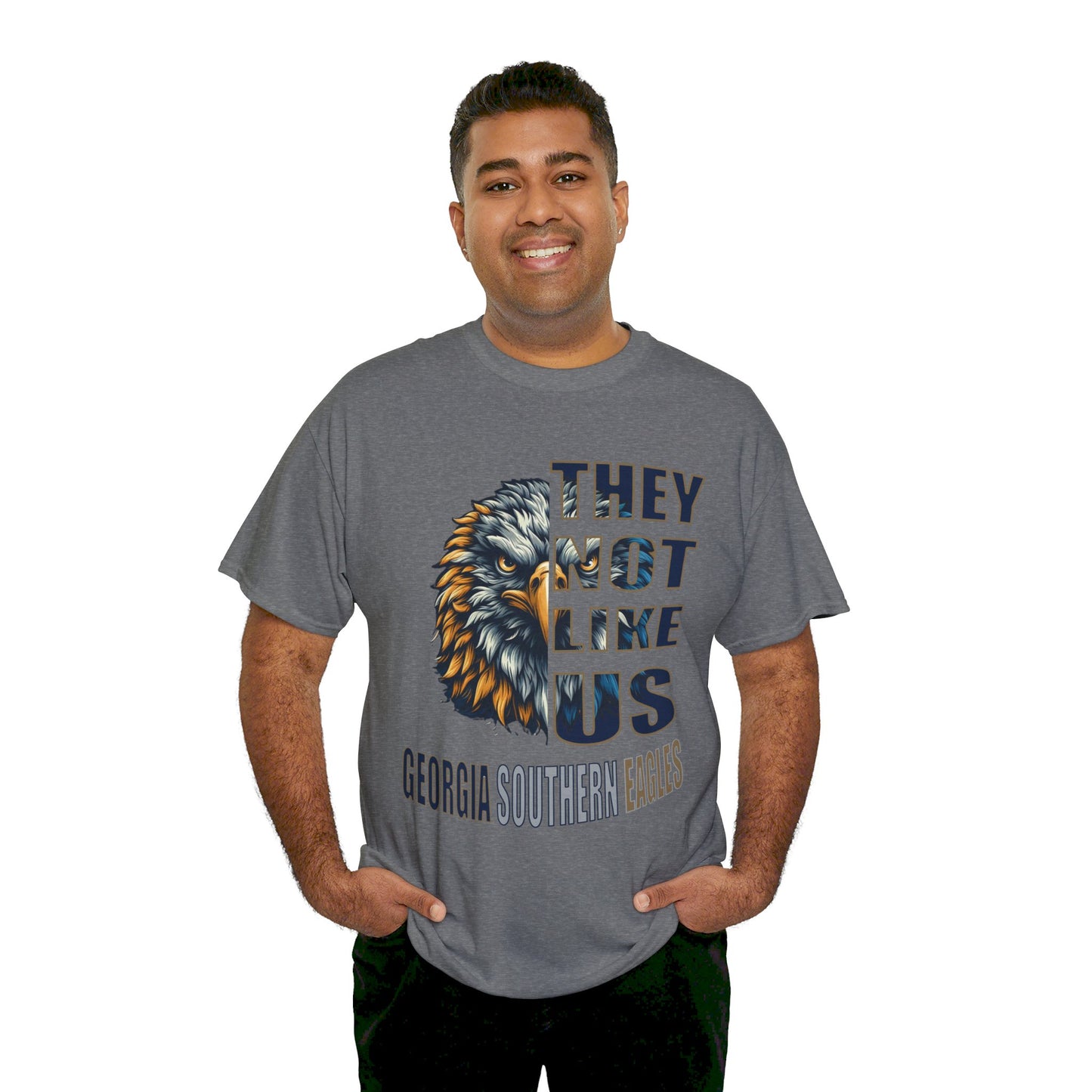 Unisex Heavy Cotton Tee "They Not Like Us" GA Southern Eagles-Adult