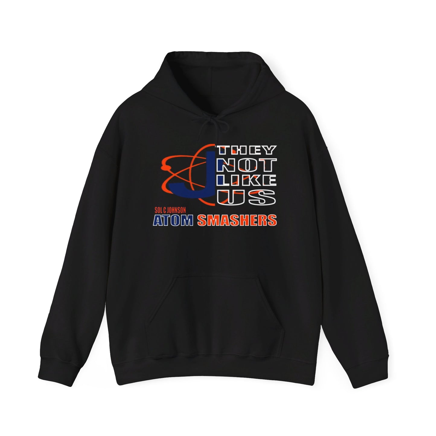 Unisex Heavy Blend™ 'They Not Like Us" Black Hooded Sweatshirt-Johnson-Atom Smashers