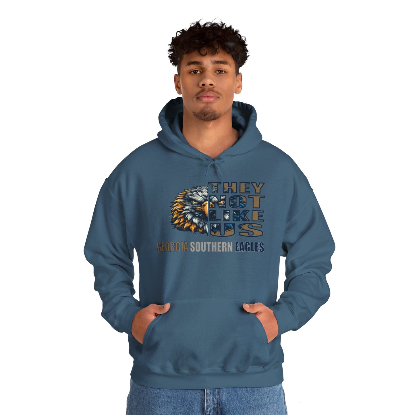 Unisex Heavy Blend™ Hooded Sweatshirt "They Not Like Us" Georgia Southern Eagles-Adult