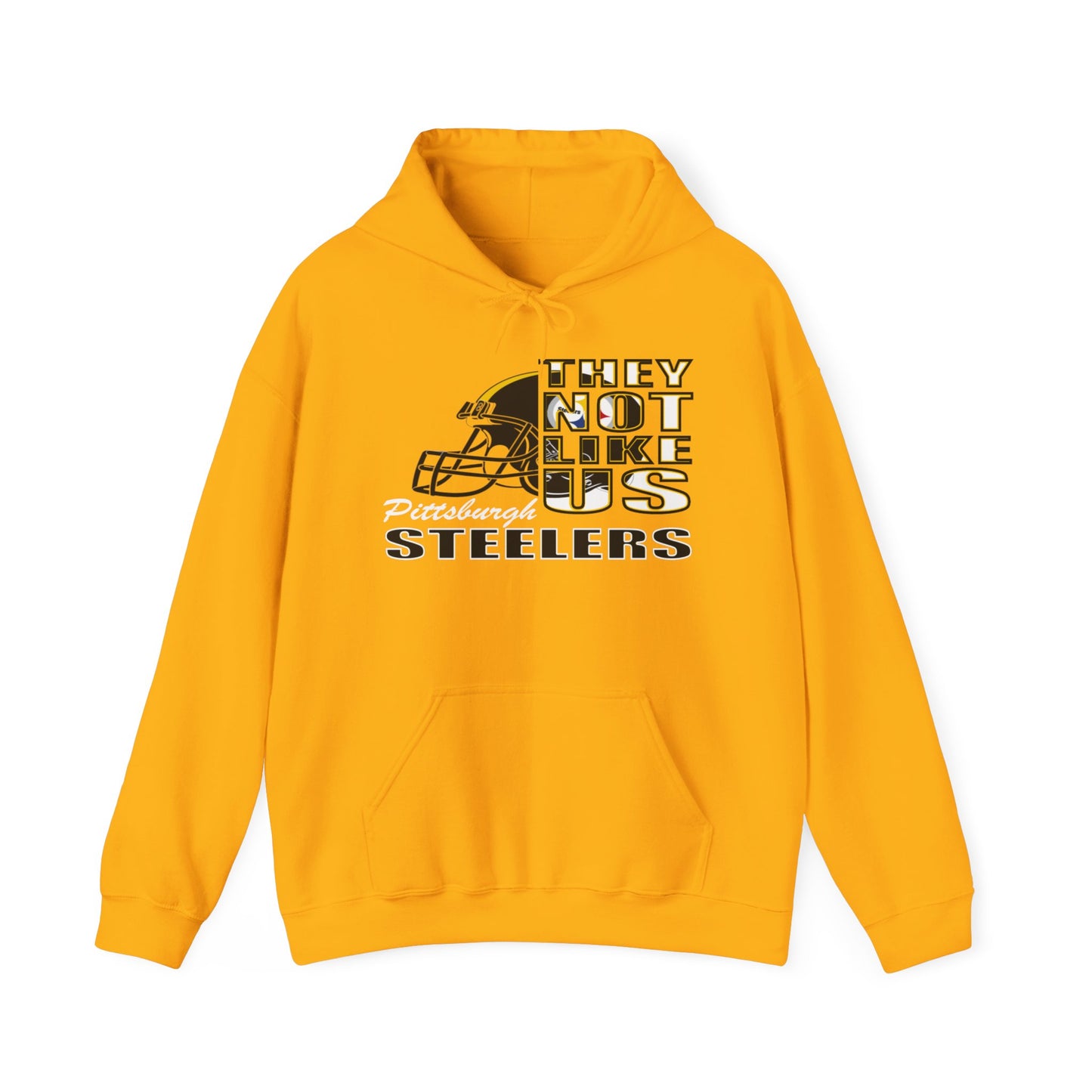 Unisex Heavy Blend™ Hooded Sweatshirt "They Not Like Us" Pittsburgh Steelers-Gold-Adult