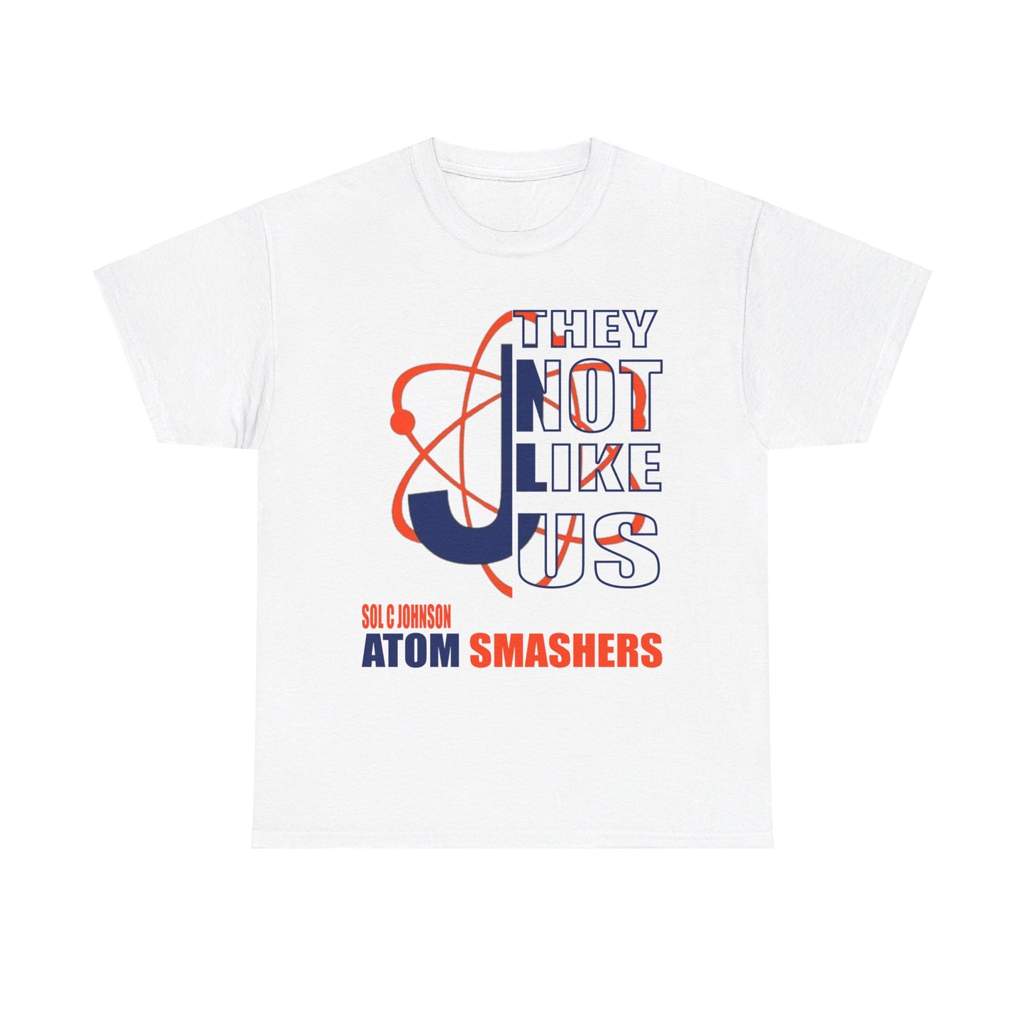 Unisex Heavy Cotton Tee "They Not Like Us" Johnson Atom Smashers-White-Adult