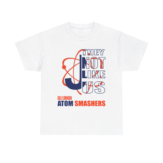 Unisex Heavy Cotton Tee "They Not Like Us" Johnson Atom Smashers-White-Adult