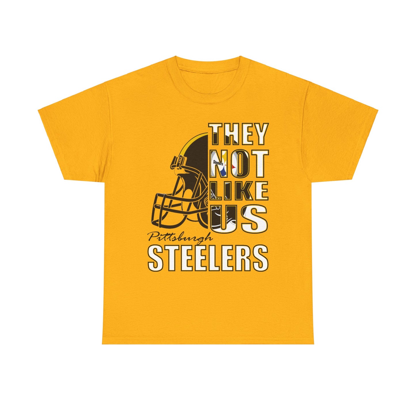 Unisex Heavy Cotton Tee "They Not Like Us" Pittsburgh Steelers-Gold-Adult