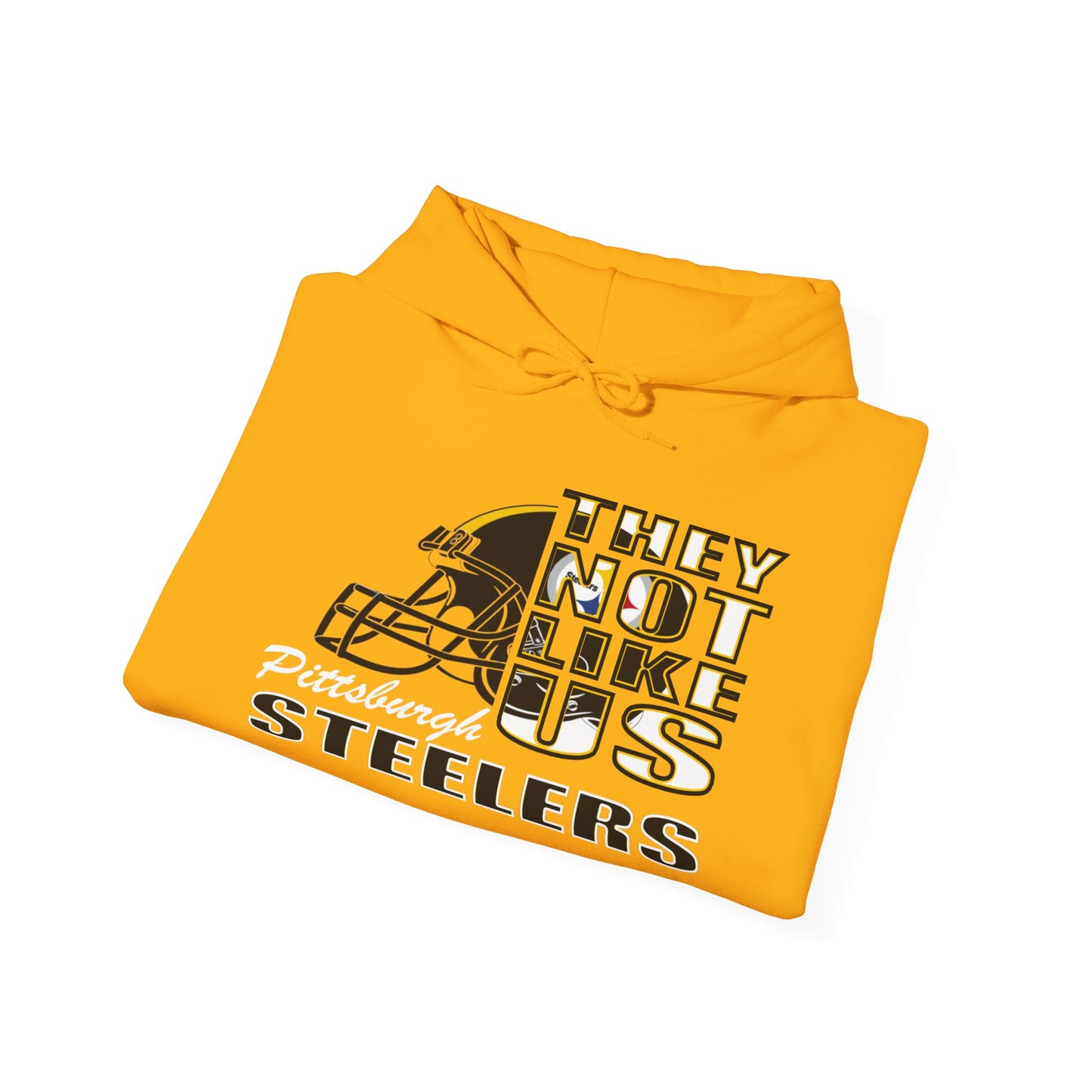 Unisex Heavy Blend™ Hooded Sweatshirt "They Not Like Us" Pittsburgh Steelers-Gold-Adult