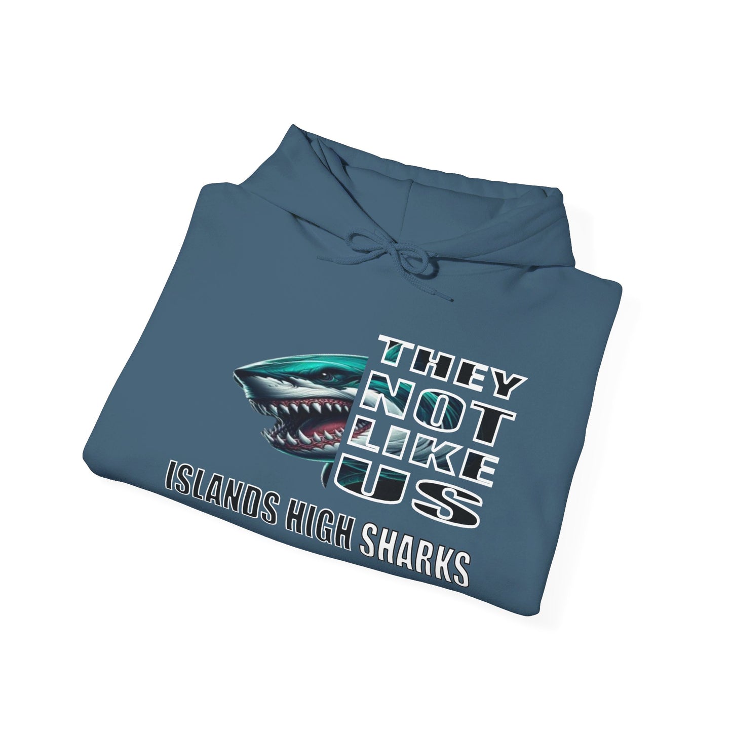 Unisex Heavy Blend™ Hooded Sweatshirt "They Not Like Us" Islands High Sharks-Adult