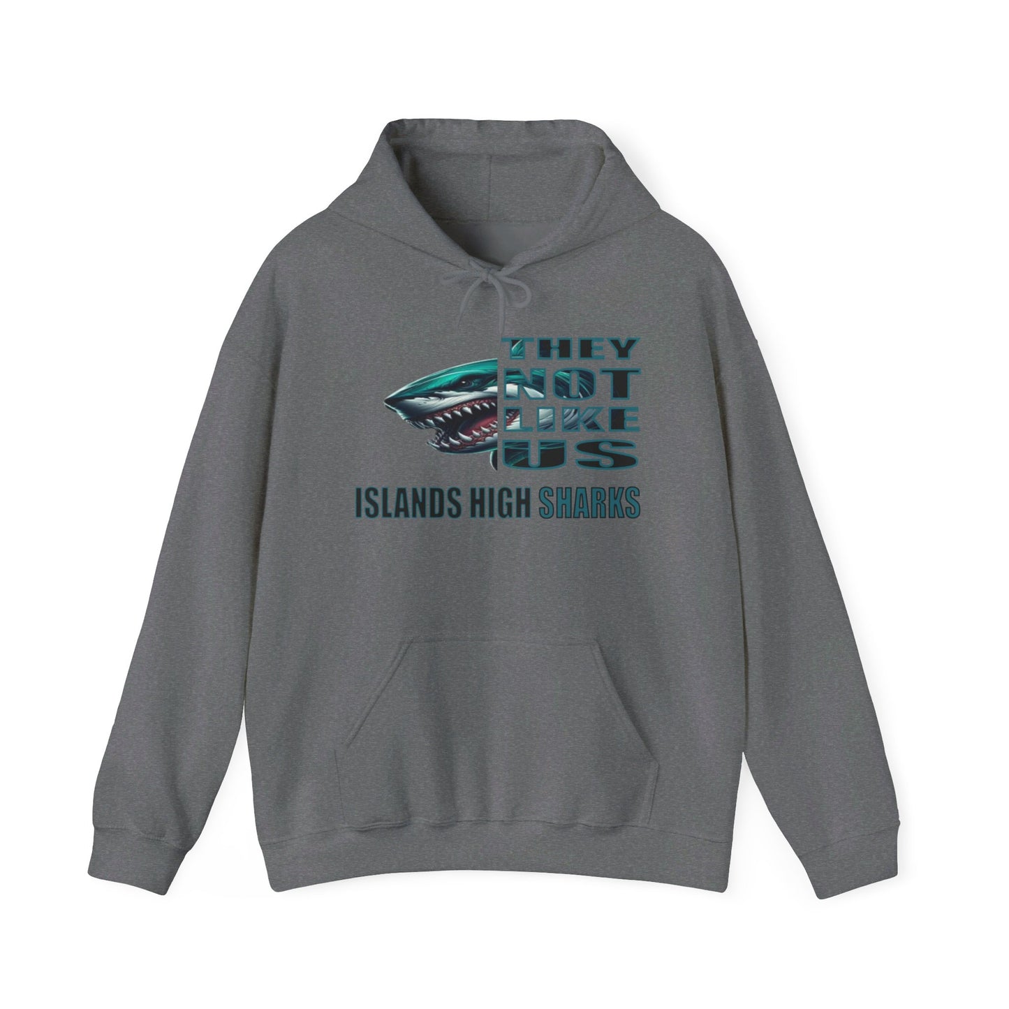 Unisex Heavy Blend™ Hooded Sweatshirt "They Not Like Us" Islands High Sharks-Adult