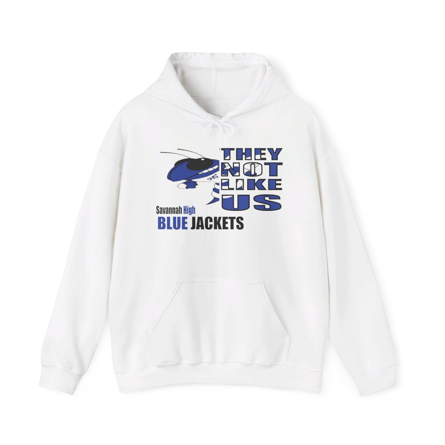 Unisex Heavy Blend™ Hooded Sweatshirt "They Not Like Us" Savannah High Blue Jackets-White-Adult