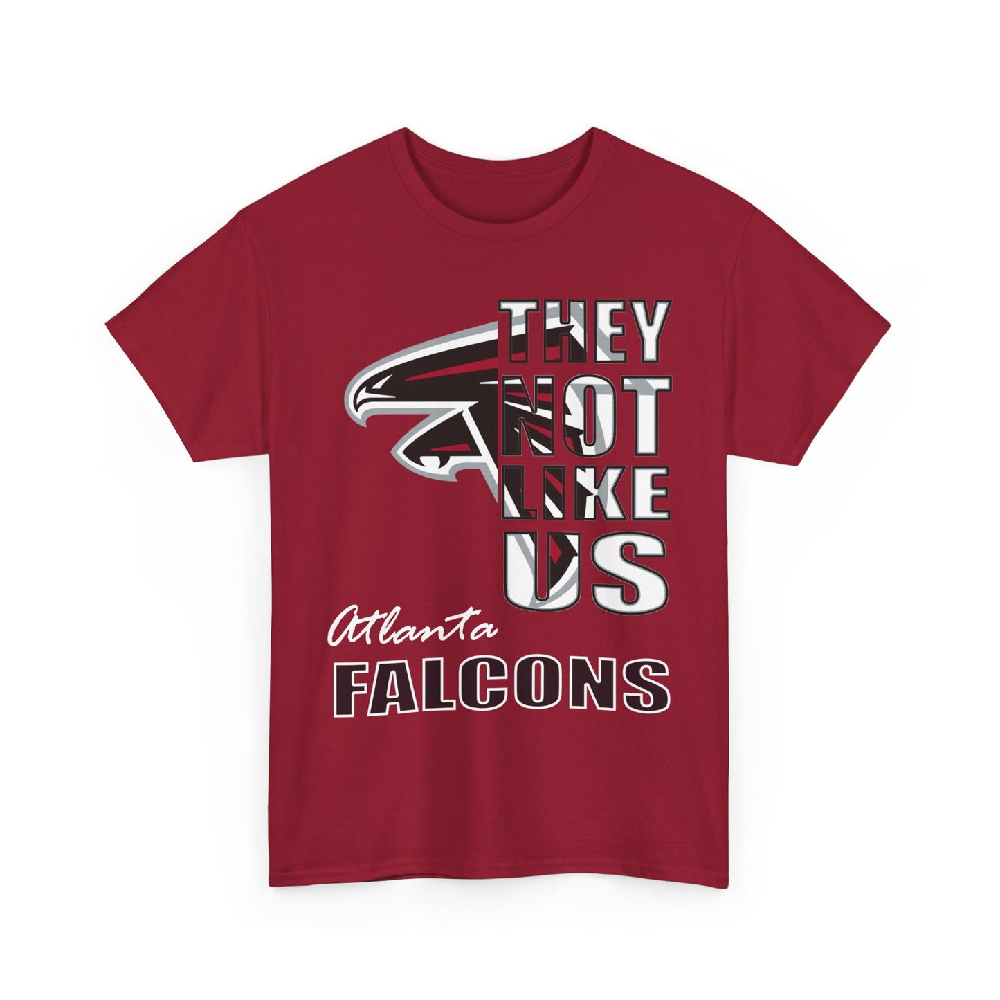 Unisex Heavy Cotton Tee "They Not Like Us" Atlanta Falcons-Red-Adult