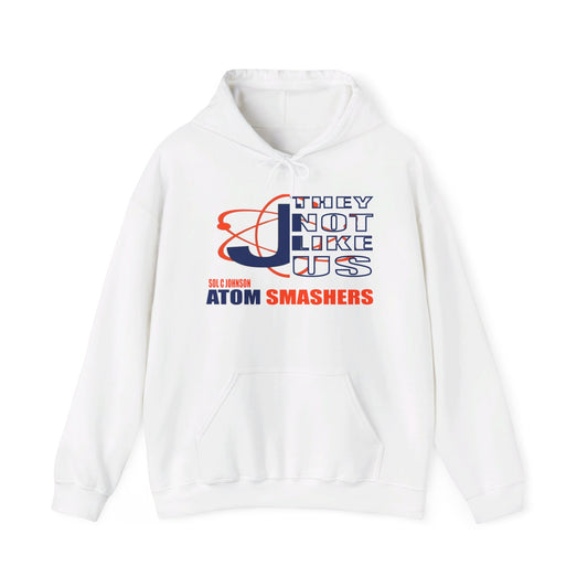 Unisex Heavy Blend™ 'They Not Like Us" White Hooded Sweatshirt-Johnson Atom Smashers