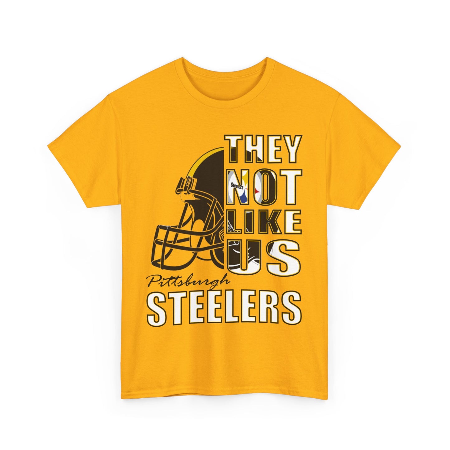 Unisex Heavy Cotton Tee "They Not Like Us" Pittsburgh Steelers-Gold-Adult