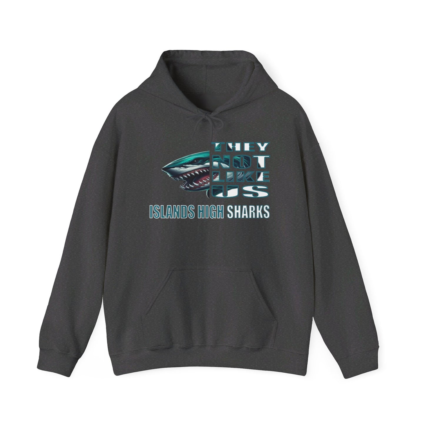 Unisex Heavy Blend™ Hooded Sweatshirt "They Not Like Us" Islands High Sharks-Adult