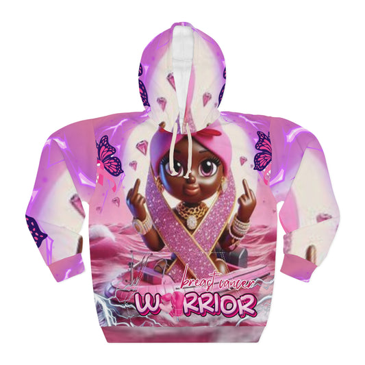 Unisex Pullover Hoodie (AOP) Breast Cancer Warrior