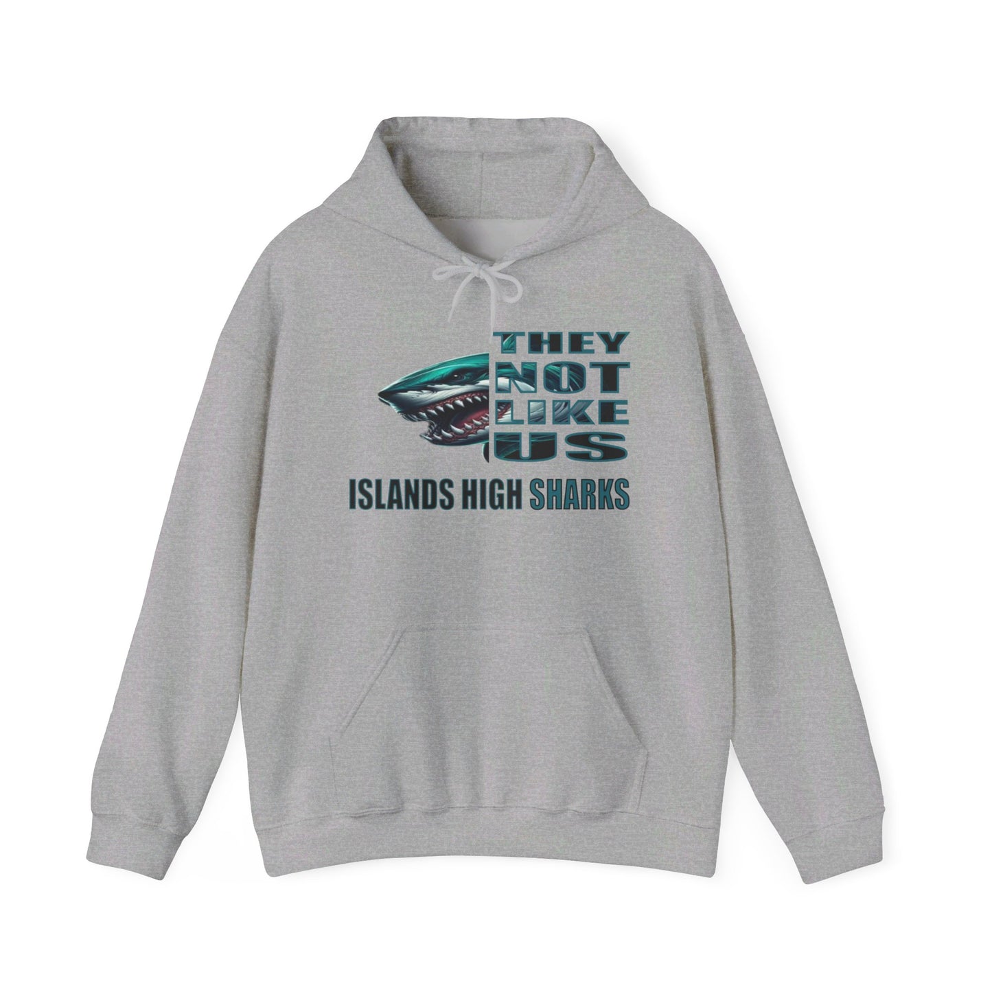 Unisex Heavy Blend™ Hooded Sweatshirt "They Not Like Us" Islands High Sharks-Adult