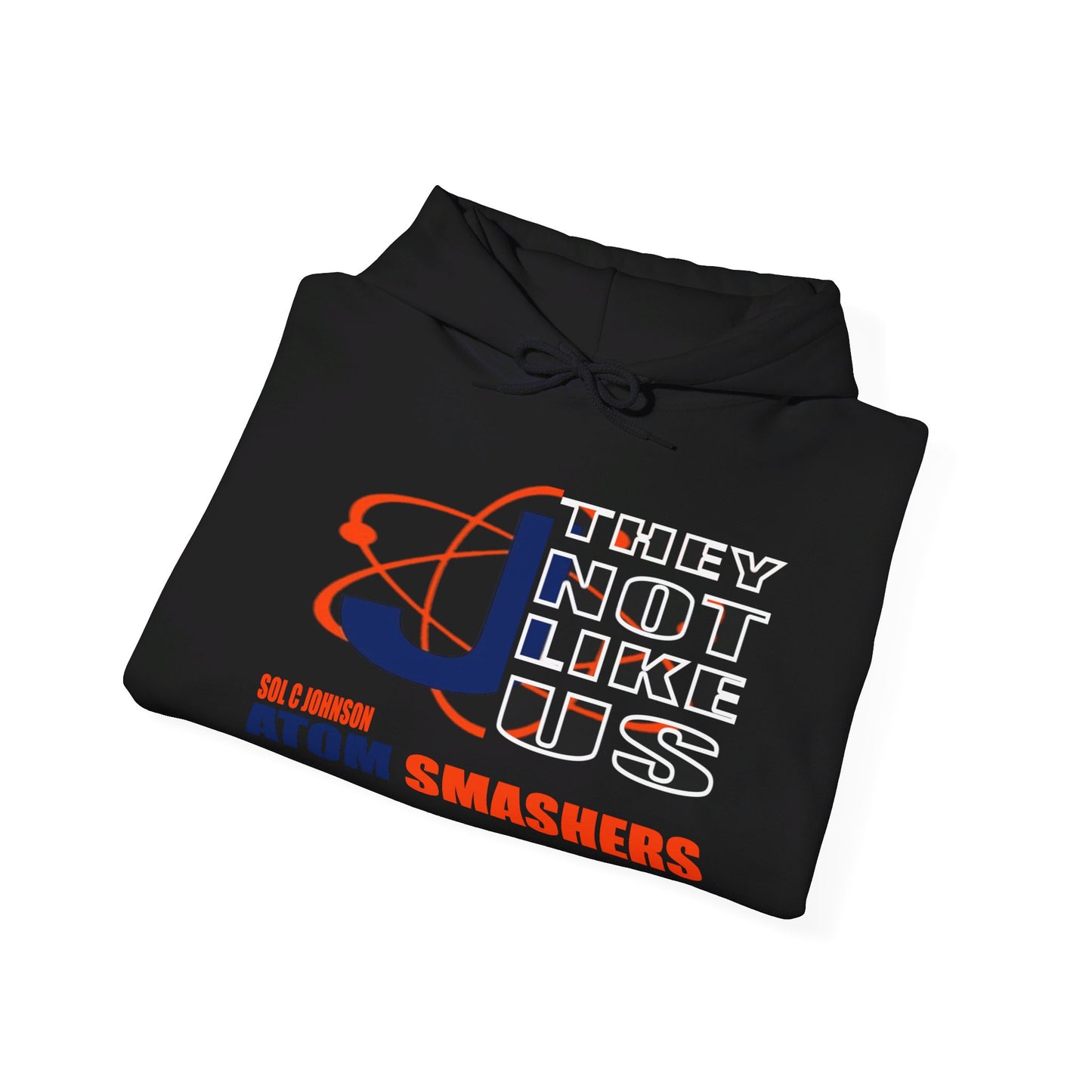 Unisex Heavy Blend™ 'They Not Like Us" Black Hooded Sweatshirt-Johnson-Atom Smashers