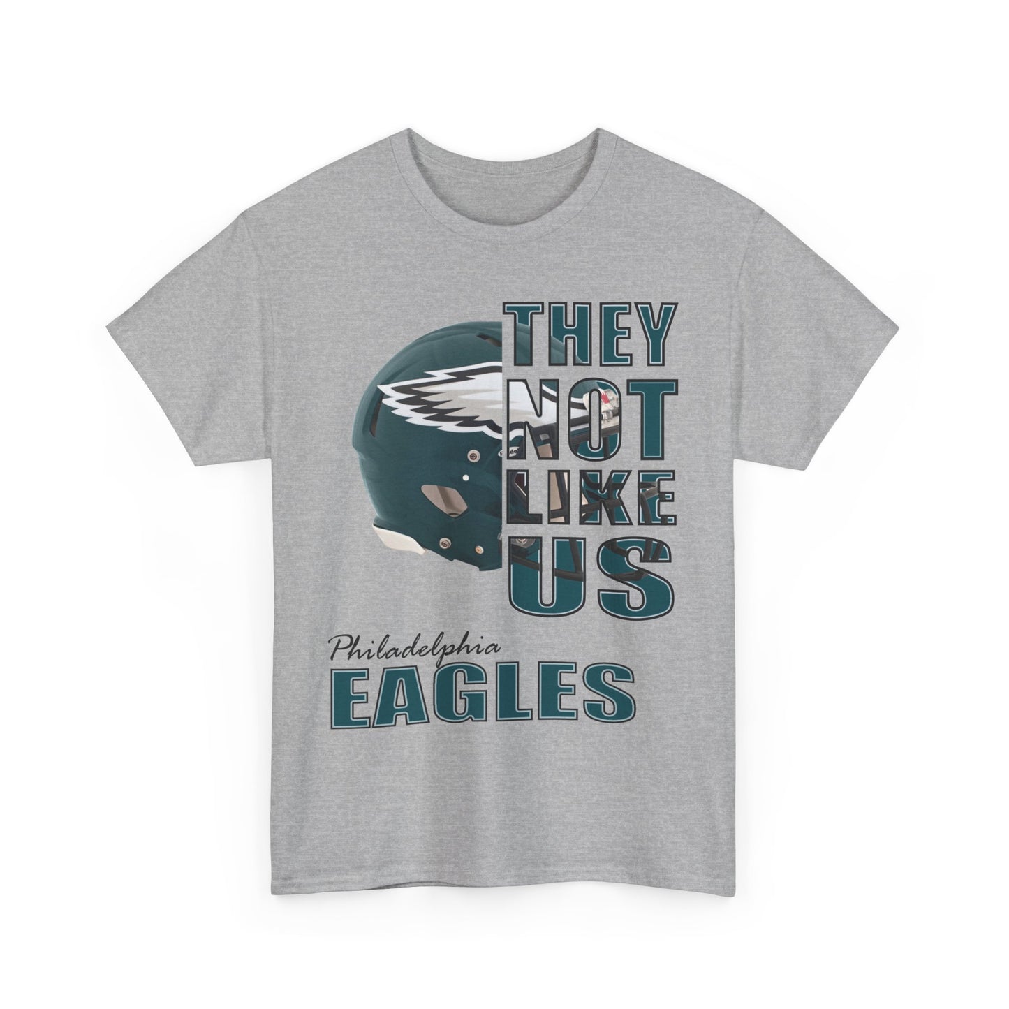 Unisex Heavy Cotton Tee "They Not Like Us" Philadelphia Eagles Helmet-Adult