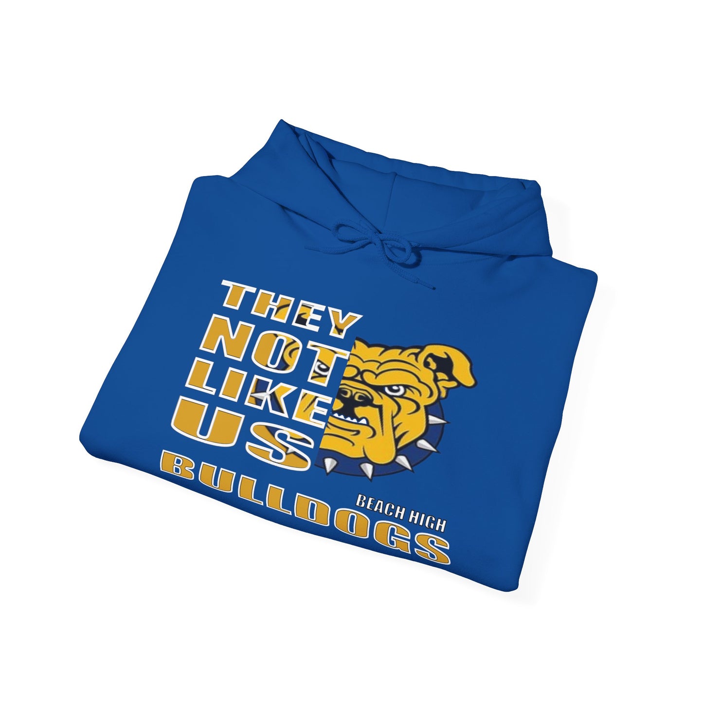 Unisex Heavy Blend™ Hooded Sweatshirt "They Not Like Us" Beach High Bulldogs-Royal-Adult