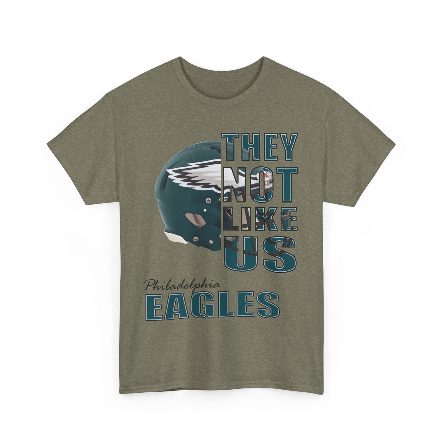 Unisex Heavy Cotton Tee "They Not Like Us" Philadelphia Eagles Helmet-Adult