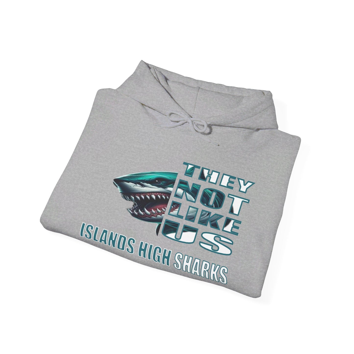 Unisex Heavy Blend™ Hooded Sweatshirt "They Not Like Us" Islands High Sharks-Adult