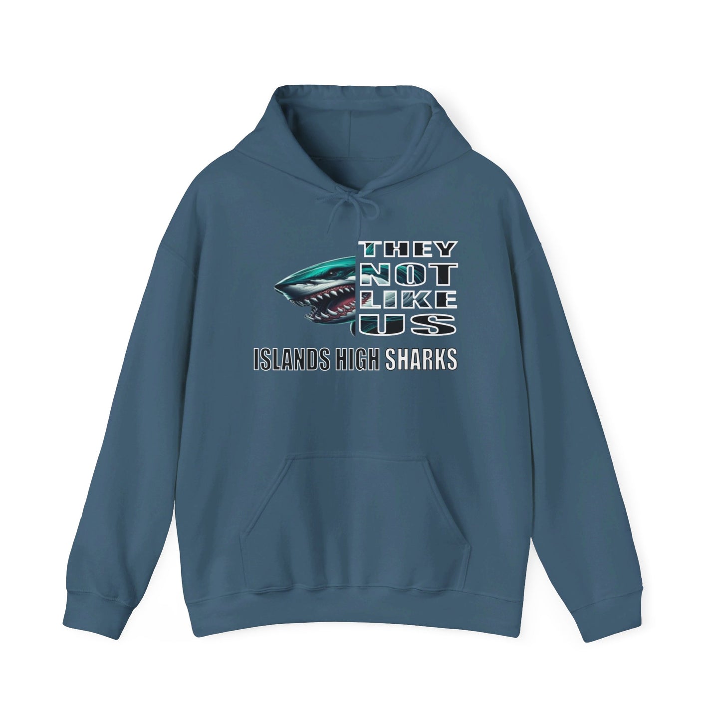 Unisex Heavy Blend™ Hooded Sweatshirt "They Not Like Us" Islands High Sharks-Adult